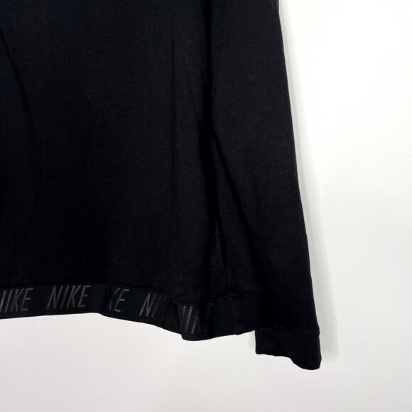 Nike Womens Large L Black Funnel Neck Pullover Sweatshirt Logo Banded Bottom - Picture 4 of 9